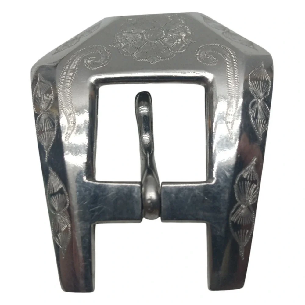 Cowgirl Western Engraved‎ Silver Tone 2